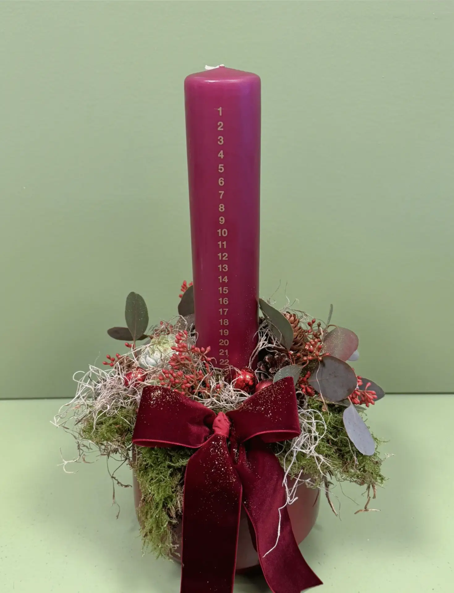 Kalenderlys i dekoration fra Blomstertorvet