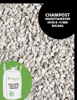 CHAMPOST Granitskærver, hvid 8-11mm. 1 ton