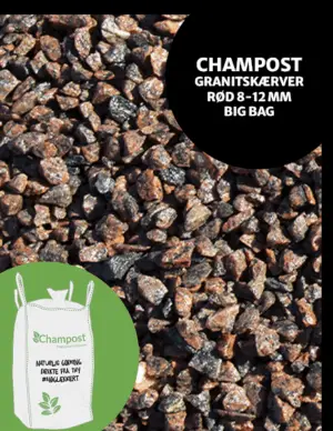 CHAMPOST Granitskærver rød 8-12 mm. 1 ton