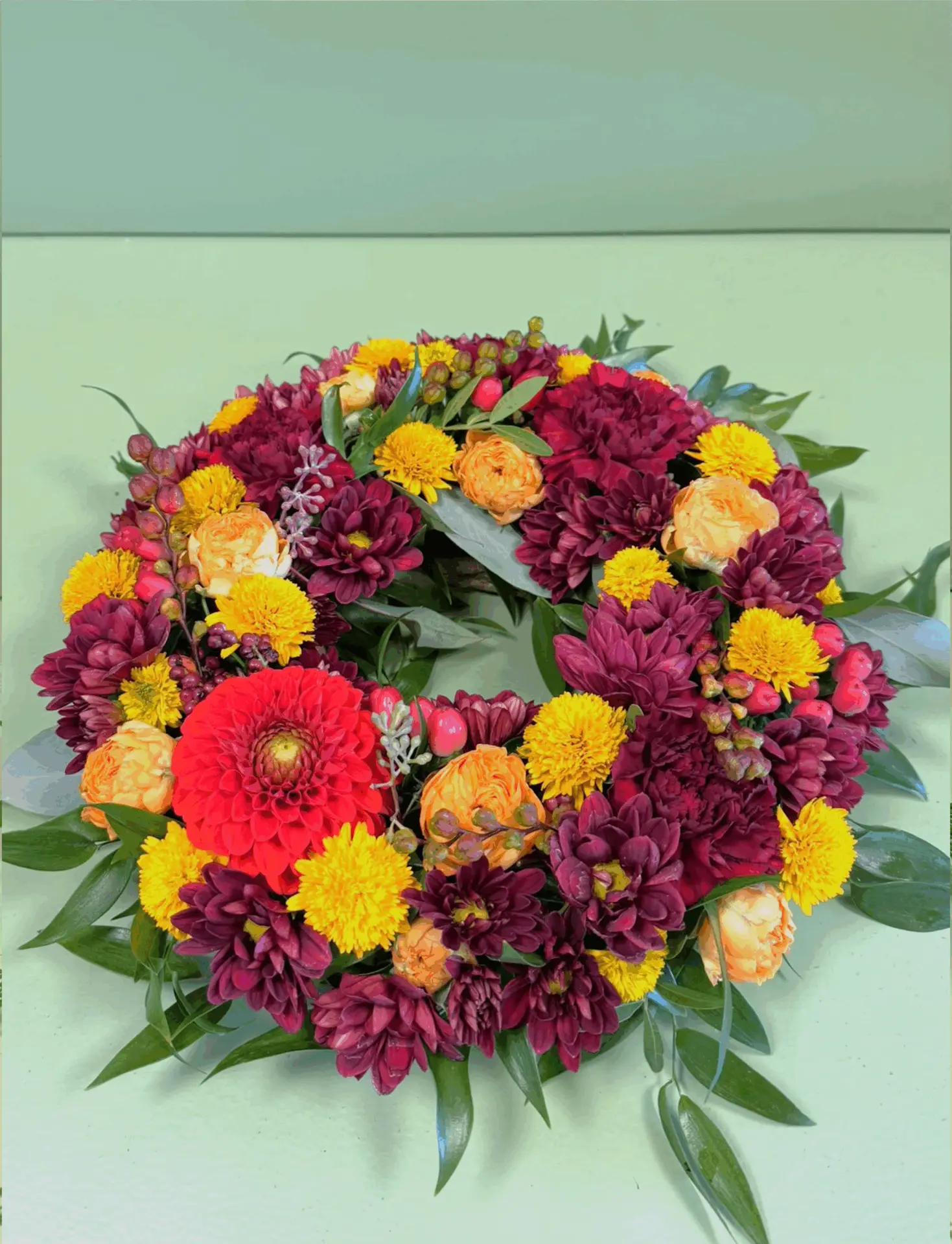 Rundpyntet krans fra Blomstertorvet