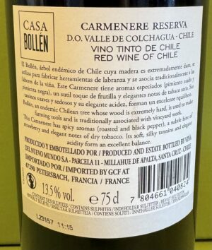 2 FL CASA BOLLÉN CARMENERE