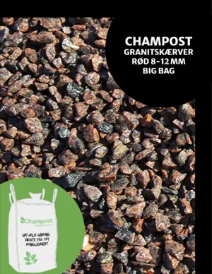 CHAMPOST Granitskærver rød 8-12 mm. 1 ton